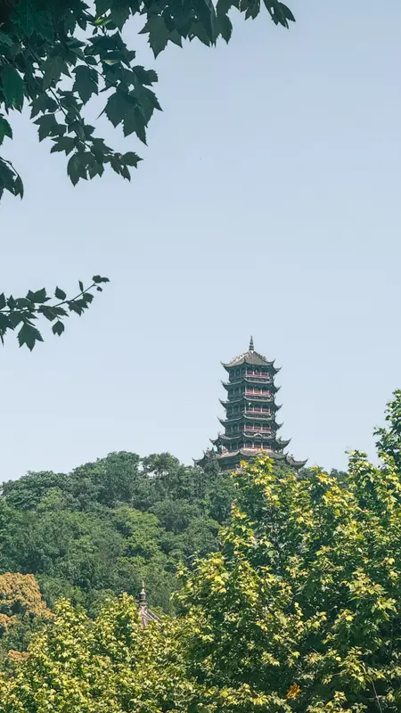 Pagoda Through Trees